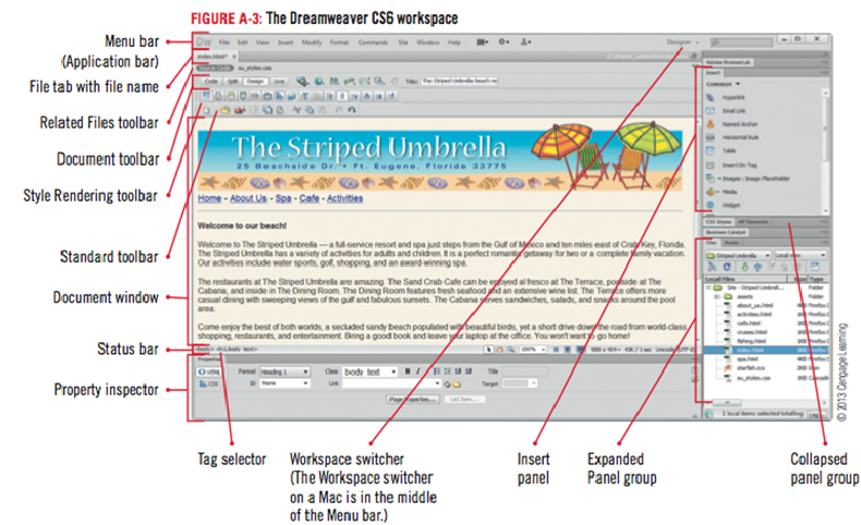 dreamweaver workspace